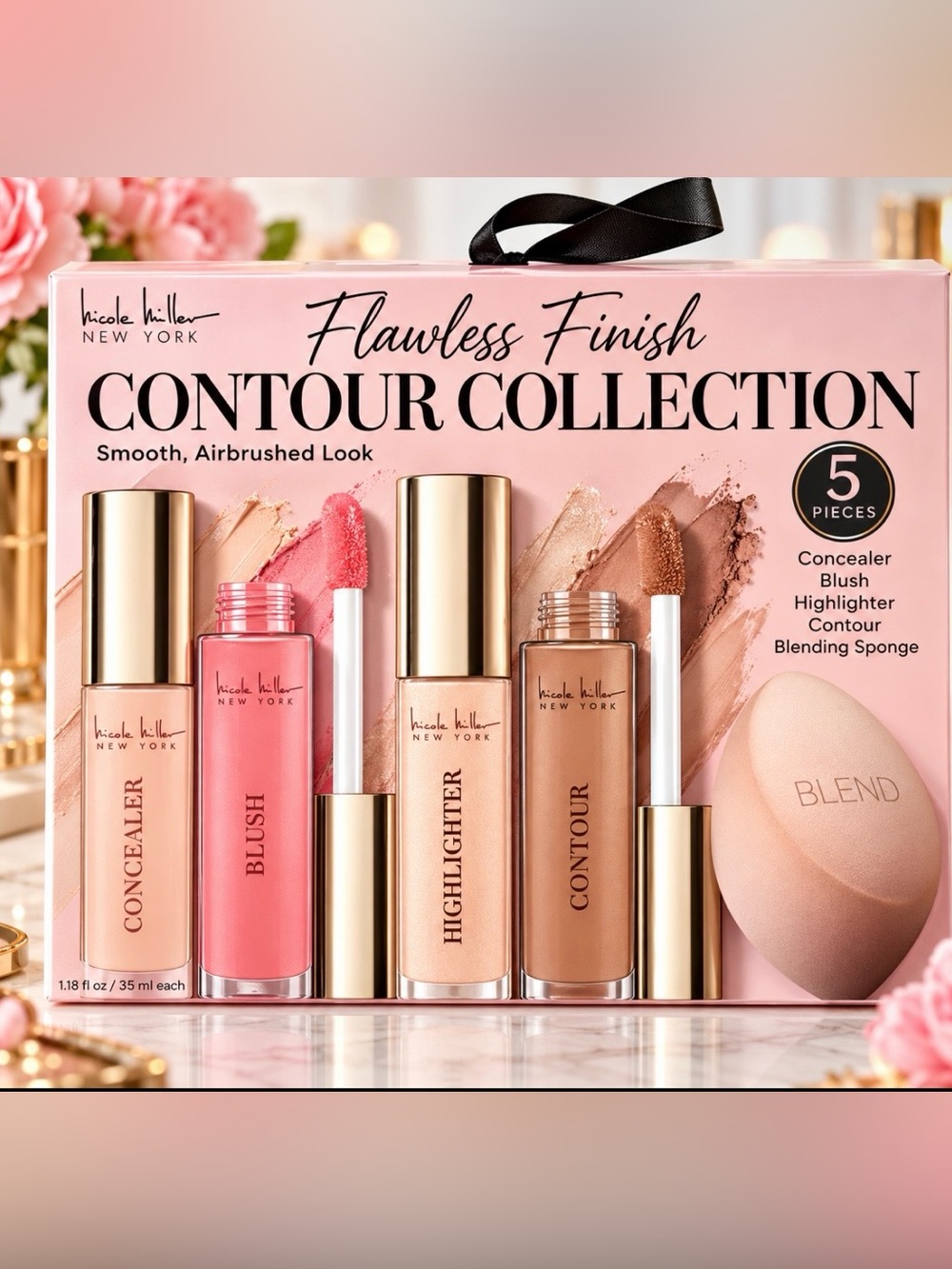 Nicole Miller Flawless Finish Contour Collection - Concealer, Blush, Highlighter